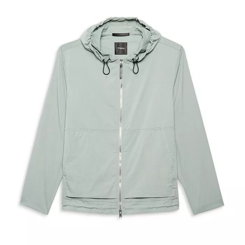 Men's Theory Haskel Kelso Piqué Packable Jacket in Steel Green - Picture 5 of 9